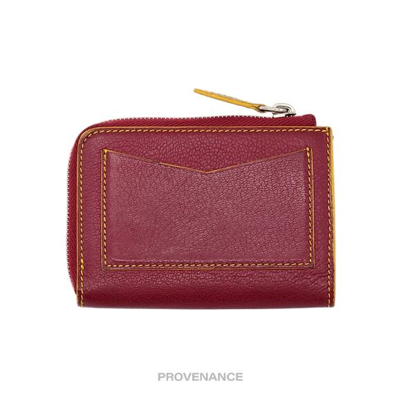 🔴 Givenchy Cles Zip Pouch Wallet - Red/Yellow Leather - Picture 3 of 11